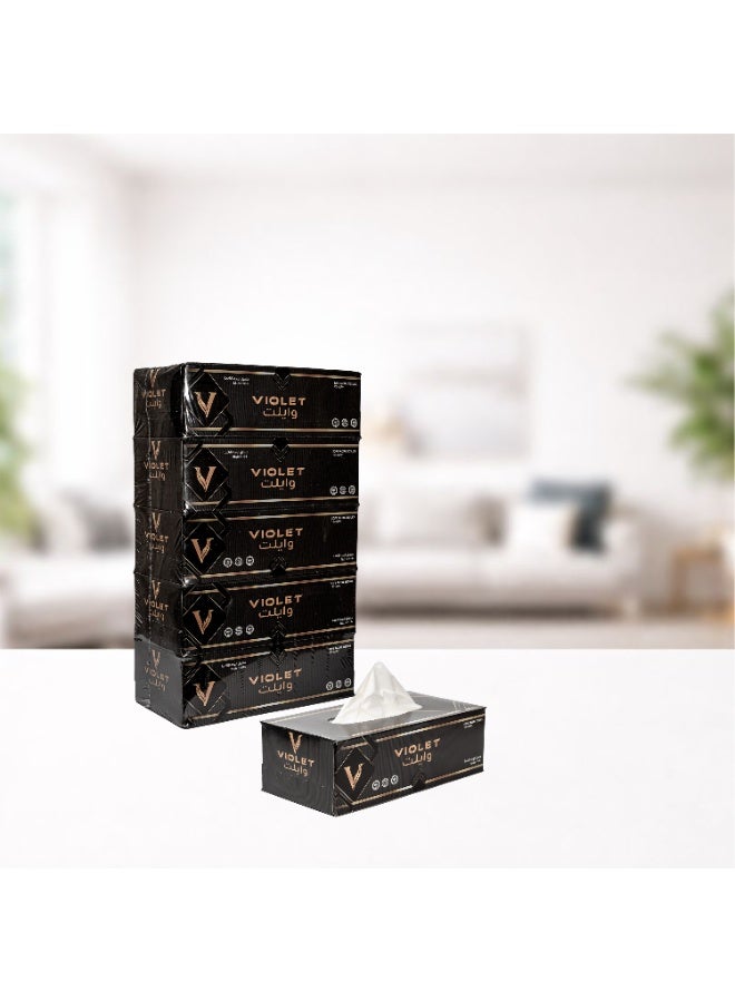 Violet Soft Facial Tissue 150 Sheets x 2 Ply Pack of 5 - Image 2